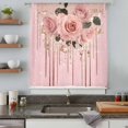 thumbnail image 5 of Pink Roses Romantic Sheer Curtains 72 Inches Long, Watercolor Botanical Floral Light Filering Curtains, Breathable Simi Curtain Privacy Drapes for Living Room Bedroom Lightweight Window Treatment, 5 of 9