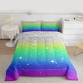 thumbnail image 2 of Feelyou Glitter Stars Starry Sky Full Size Comforter Sets, Chic Modern Fashion Bedding Comforter Set, Teen Adult Kid Reversible Bedding Sets, Breathable Home Decor, 3-Piece, 2 of 8