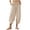 Khaki, variant on Jamicy Casual Pants for Women Spring Outfits 2025 Womens Linen Wide Leg Pants Casual Loose Drawstring Low Waist Beach Palazzo Harem Pants with Pockets