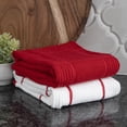thumbnail image 6 of T-fal Solid & Checked Parquet Kitchen Towels, 2-Pack, Red, 6 of 7