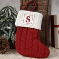 thumbnail image 2 of Beautynvta Christmas Stockings with Initials, 7'' Small Embroidered Letter Knit Red White Christmas Stocking, Christmas Party Fireplace Family Hanging Stocking Decorations,(S), 2 of 2