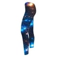 thumbnail image 5 of Feancey Women's Yoga Pants High Waisted Fashion Starry Sky Print Workout Leggings Tummy Control Running Skinny Tights Dark Blue S, 5 of 7