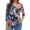 Dark Blue, variant on Women's Fashion Casual Lapel Short 3/4 Sleeve Print Shirt Women's Button Up Tops Blue L