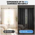 thumbnail image 6 of Blackout Curtains 52 x 84 inch, Thermal Insulated Black Curtains Set of 2 Panels, Noise Reduce Room Darkening Drapes for Bedroom, Living Room, Privacy Protection & Energy Saving, Gray with Priting, 6 of 8