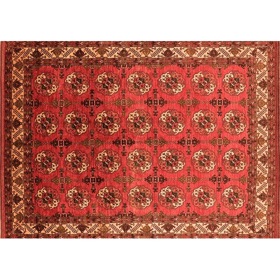 Ahgly Company Indoor Rectangle Oriental Orange Industrial Area Rugs, 5' x 8'