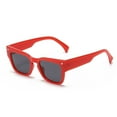 thumbnail image 3 of XASZHN Unisex Retro Fashion Street Shot Sunglasses PC Frame Square Rice Stud Design Red_003 One Size, 3 of 3