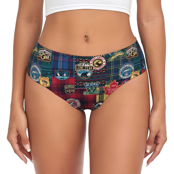 Balery Adventure Camping Badge Ropa Interior de Algodón para Mujer con Dibujo – Braguitas Cómodas y Elásticas, Estilo Clásico-4X-Large