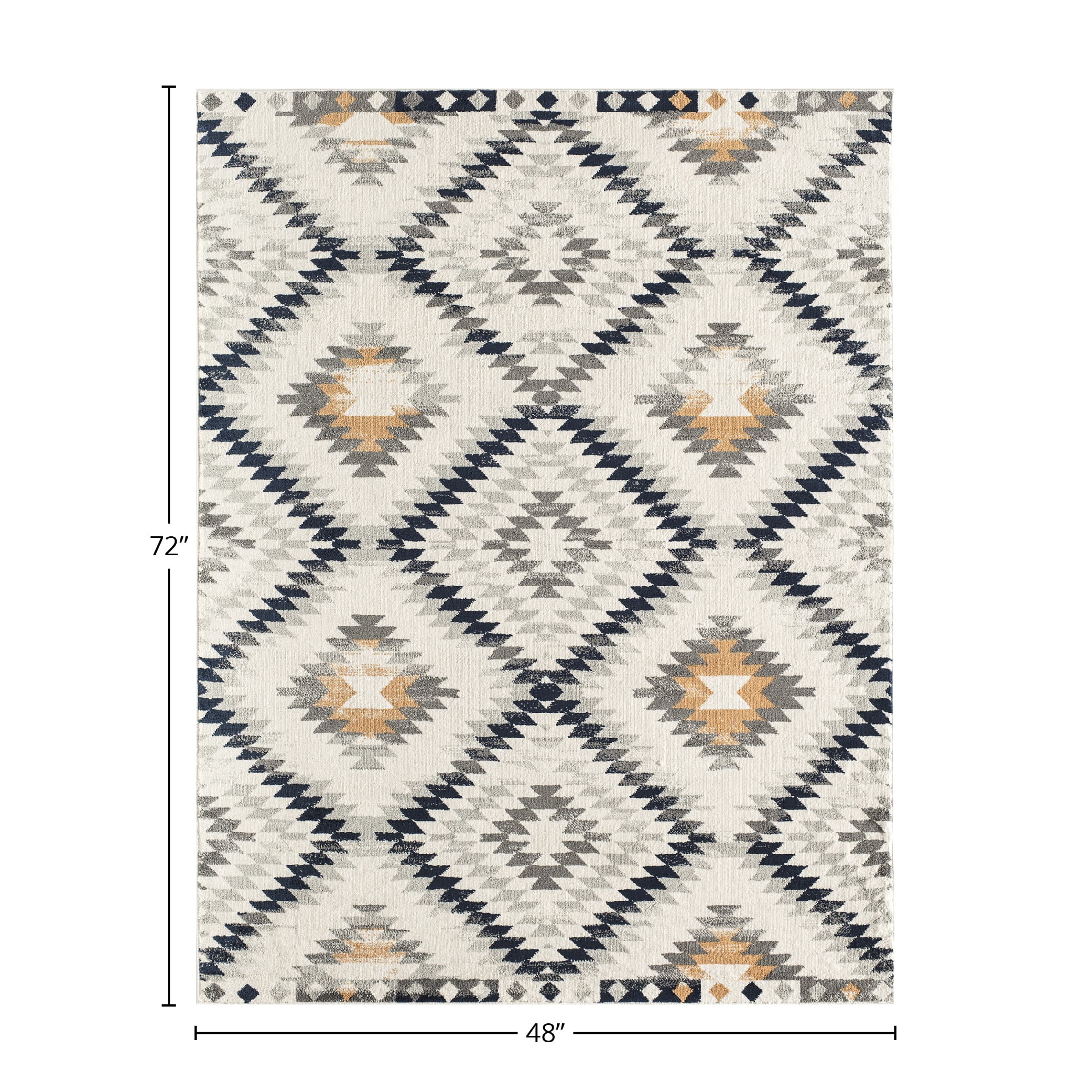 Soleil BR30A Kilim Gold Tribal Moroccan ivory Area Rug, 4'x6'