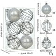 thumbnail image 3 of 6pcs, 6cm/2.36inch Christmas Ball Ornaments Set for Xmas Tree, Shatterproof Plastic Hanging Holiday Balls for Festive Christmas Party,  Sliver, 3 of 7