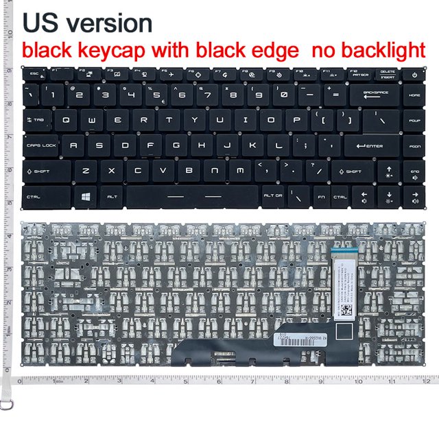 Clavier RU/US/SP/GR pour MSI Prestige 14 P14 Moderne 14 15 GS66 GE66 GP66 P40 MS-14D3 MS-14D2 MS-14D1 avec Rétroéclairage RGB Per-Touche Sans Rétroéclairage US