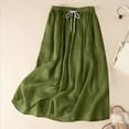 thumbnail image 5 of Dxzfnsa Skirts for Women Casual Flowy High Waist Drawstring Below Knee Midi Skirts Summer Womens Solid Color Elastic Waist Palazzo A-Line Long Skirts with Pockets, 5 of 5