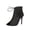 #077-Black, variant on Women's Glitter Fabric Peep-Toe Adjustable Lace-Up Sheer Panel High Heel Ankle Boots for Summer Parties Jazz Dance and Everyday Casual