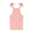 thumbnail image 6 of JTSRKL Girls Romper Sleeveless Casual Solid Color Adjustable Tie-Up Strap Short Jumpsuits Loose Fit Overalls Cute Summer Outfit Clothes with Pocket Pink 13-14 Years, 6 of 8