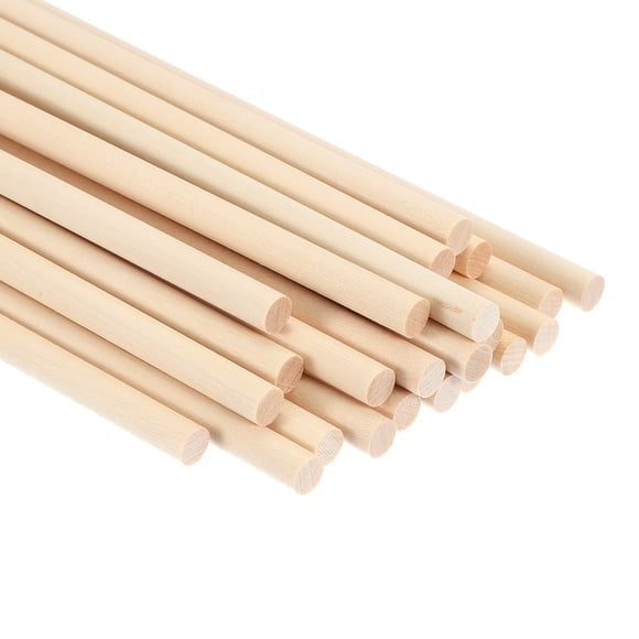 Unique Bargains 1/3x15.75inch Wooden Dowel, 240 Pcs Dowel Rod Wood Dowels Wood Sticks Unfinished Round, 8mm x 400mm
