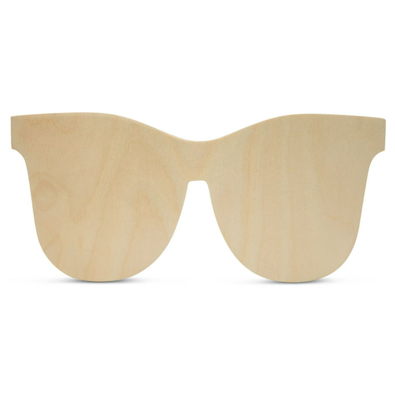 Unfinished Wooden Sunglasses Cutout, 12, Pack of 5 Wooden Shapes