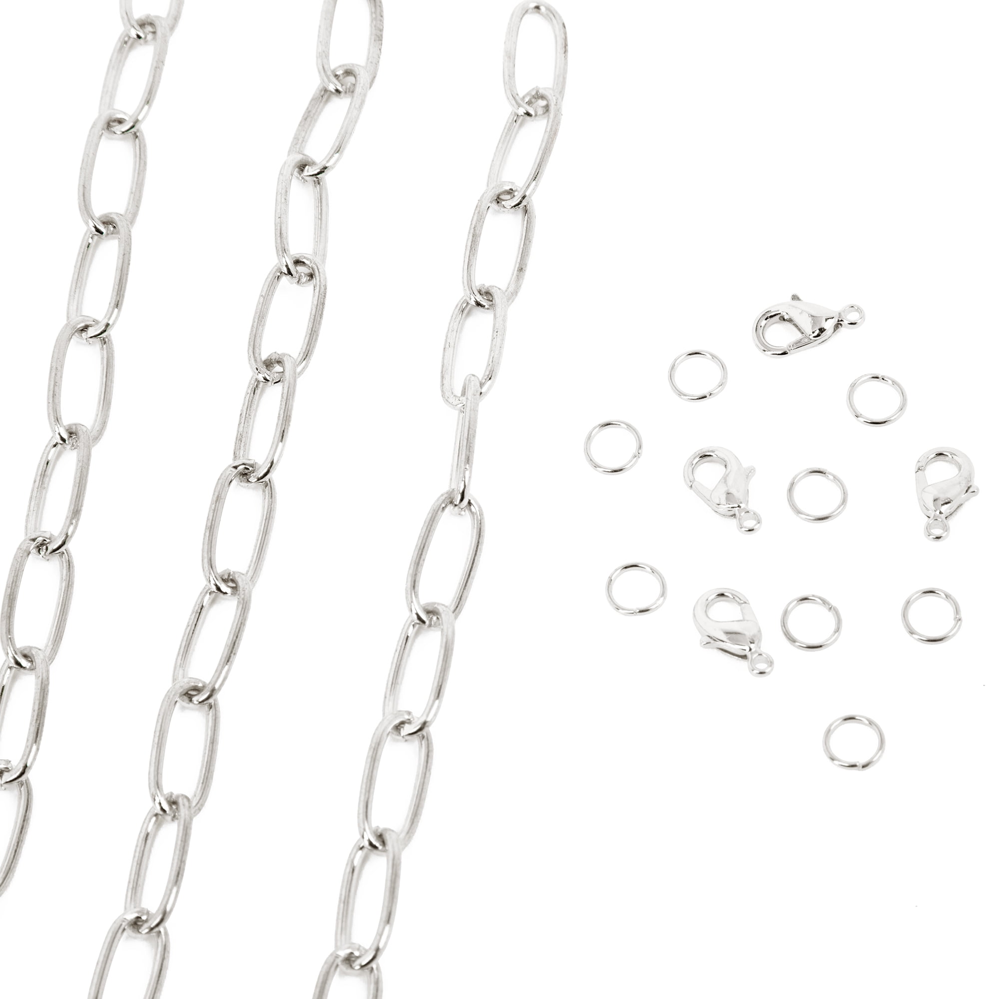 Cousin DIY Silver Dainty Long Chain for Jewelry Making, 7.5 in Each, 4 Piece, Adult, 69995802