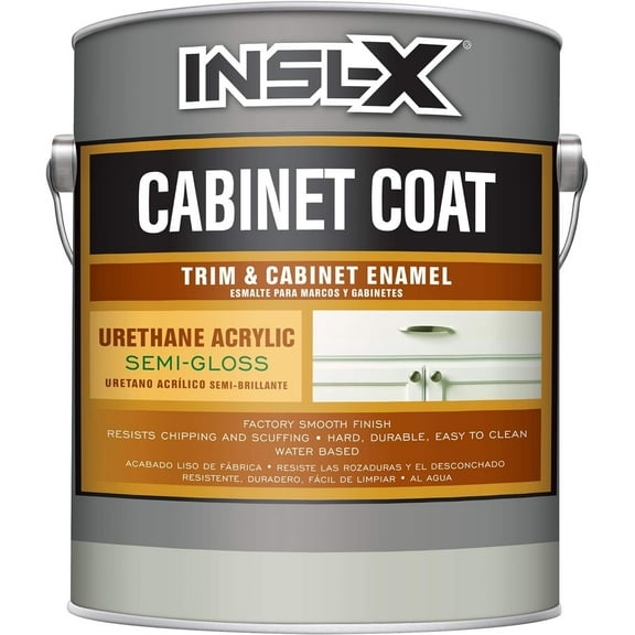 INSL-X Cabinet Coat - Urethane Acrylic Semi-Gloss Enamel Cabinet Paint, White, 1 Gallon, 128 Fl Oz Pack of 1