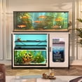 thumbnail image 6 of Homieasy Heavy Duty 55-75 Gallon Aquarium Stand with Power Outlets, LED Light & Storage Cabinet - Reversible Metal Fish Tank Stand, 880LBS Capacity,White, 6 of 7