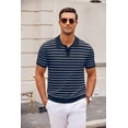 thumbnail image 5 of COOFANDY Men's Knit Polo Shirt Short Sleeve Knit Sweater Shirt Casual Ribbed Collared Tees, 5 of 6