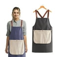 thumbnail image 2 of Cotton Cooking Apron Cross Back, Women'S Apron with Pockets Women'S Apron with Pockets, Cross Back Straps, Removable Hand Towel, Oil Resistant, for Cooking Baking, 2 of 9