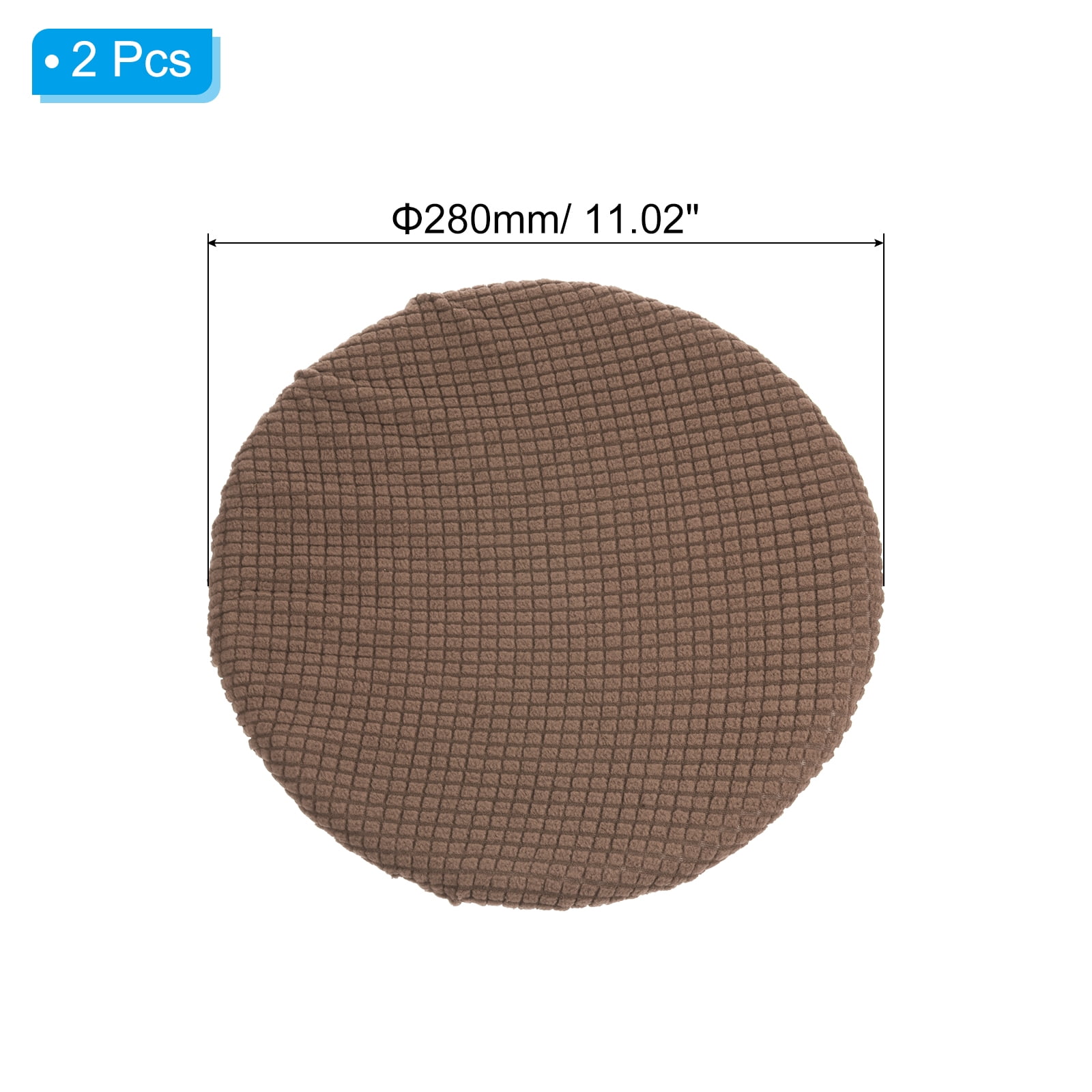 Unique Bargains Round Bar Stool Covers Washable Elastic Kitchen Living Room Cushion Cover Tan
