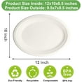 thumbnail image 2 of 100% Compostable Oval Paper Plates [12.5 Inch ] Elegant Disposable Dinner Platter Heavy-Duty Quality, Natural Bagasse Unbleached Eco-Friendly Made of Sugar Cane Fibers, [12.5" X 10" Platter], 2 of 8