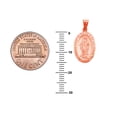 thumbnail image 3 of Ritastephens 14k Rose Pink Gold Small Miraculous Virgin Mary Medal Charm Pendant, 3 of 5