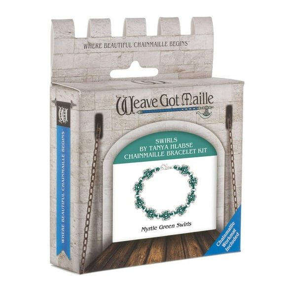 Myrtle Green Swirls Chain Maille Bracelet Kit