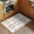 thumbnail image 3 of Brown Stripes Bathroom Rug Washable 2x3 Entryway Rug Non Slip Minimalism Ombre Waves Abstract Textures Front Door Mat Low Pile Indoor Doormat Throw Floor Carpet for Kitchen Bedroom Entrance, 3 of 8