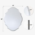 VITALOOM 22x28 Inch Scalloped Oval Mirror, Frameless Beveled Vintage ...