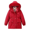 thumbnail image 2 of qolati Winter Coats Women Thickened Fleece Lined Outdoor Hooded Puffer Jacket Windproof Warm Lounge Zipper Parkas Jackets, 2 of 5