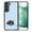 Boston Terrier Dog Lying Down Looking Up, variant on WIRESTER Shockproof Soft Rubber Cover Case for Samsung Galaxy S22 6.1" 2022, Schnauzer Dog Butt Looking Back On Light Blue Background