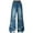 Blue, variant on RUTAYY Toddler Girls Fashion Cute Personality Pants Elastic Waist Wide Leg Jeans Casual Demin Pants With Pockets Trouser Cute Infants Pants