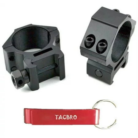 30mm Scope Rings Low Profile TACBRO 30mm Dia. Low Profile Scope Rings For Picatinny/Weaver Rail System with One Free TACBRO Aluminum Opener(Randomly Selected Color) ()