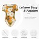 thumbnail image 4 of Balery White Floral and Butterflies Body de cuello redondo de manga corta para mujer Tops de manga corta Tops básicos-Large, 4 of 7