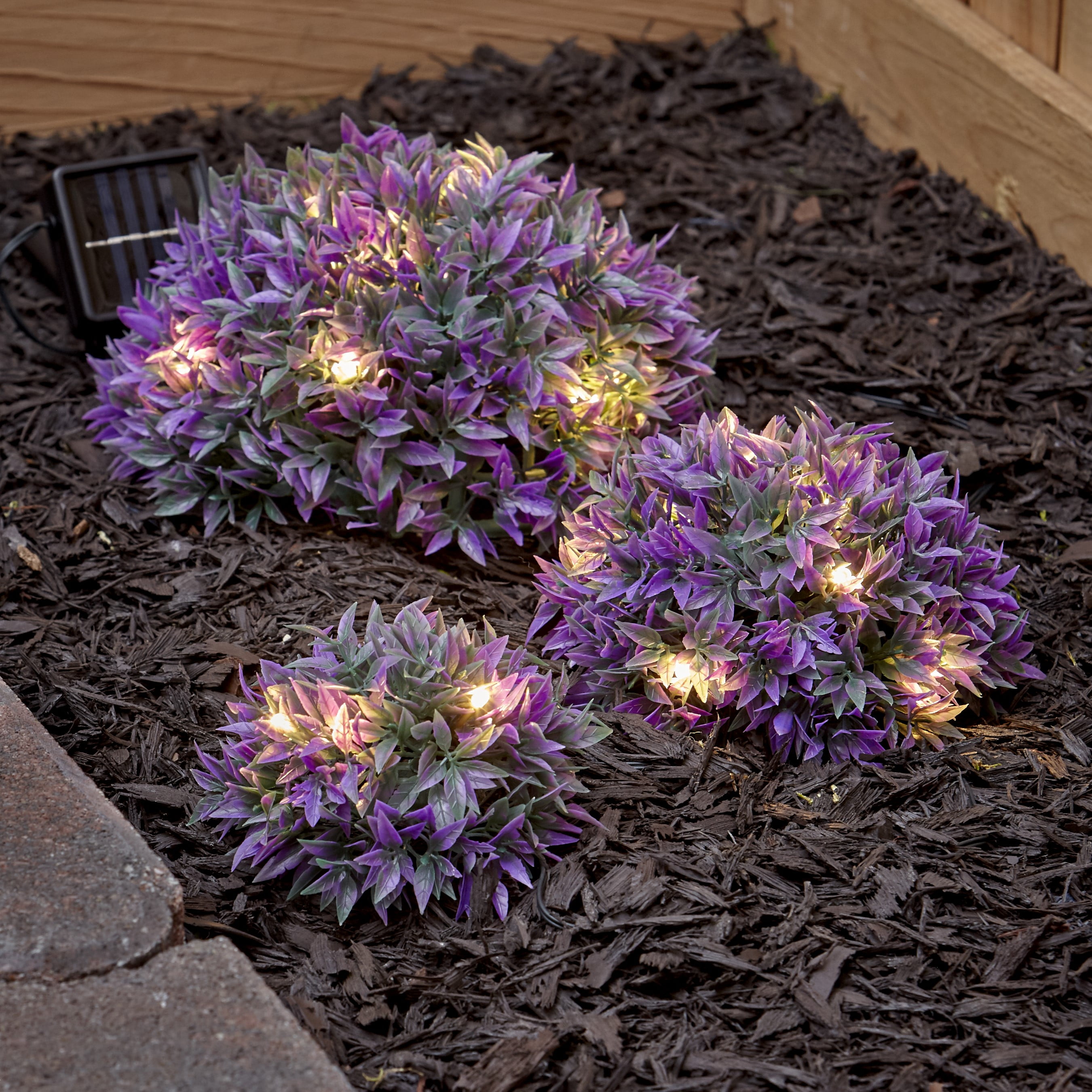 Solar HalfBall Lighted Ground Plants Light Up Shrubs
