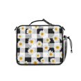 thumbnail image 3 of Daisy Pioneer Flower Gingham Pattern Insulated Lunch Bag with Shoulder Strap and Bottle Holder,Bento School Lunch Bag Box,11x9.5x3.5 Inches, 3 of 5
