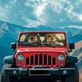thumbnail image 3 of HUIACONG Cool Dog Windshield Sunshade Front Window Sun Shade Foldable Sun Visor for Jeep Wrangler TJ JK JKU Sport Sahara Rubicon 2 Door & 4 Door, 3 of 6