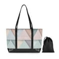 thumbnail image 7 of FORMRS Canvas Laptop Tote Bag for Women with 15.6" Computer Compartments Shoulder Handbag, Green Geometric, 7 of 7