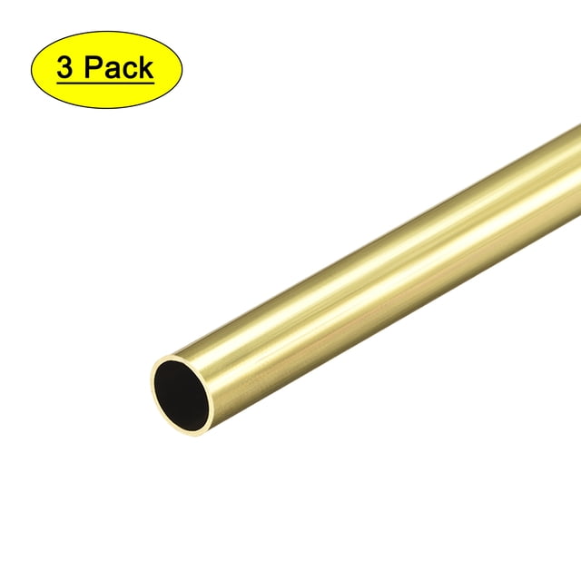 Tubo redondo de latón Uxcell, tubo recto sin costura de 9 mm x 0.5 mm