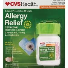 cvs cetirizine allergy 10mg hydrochloride softgels