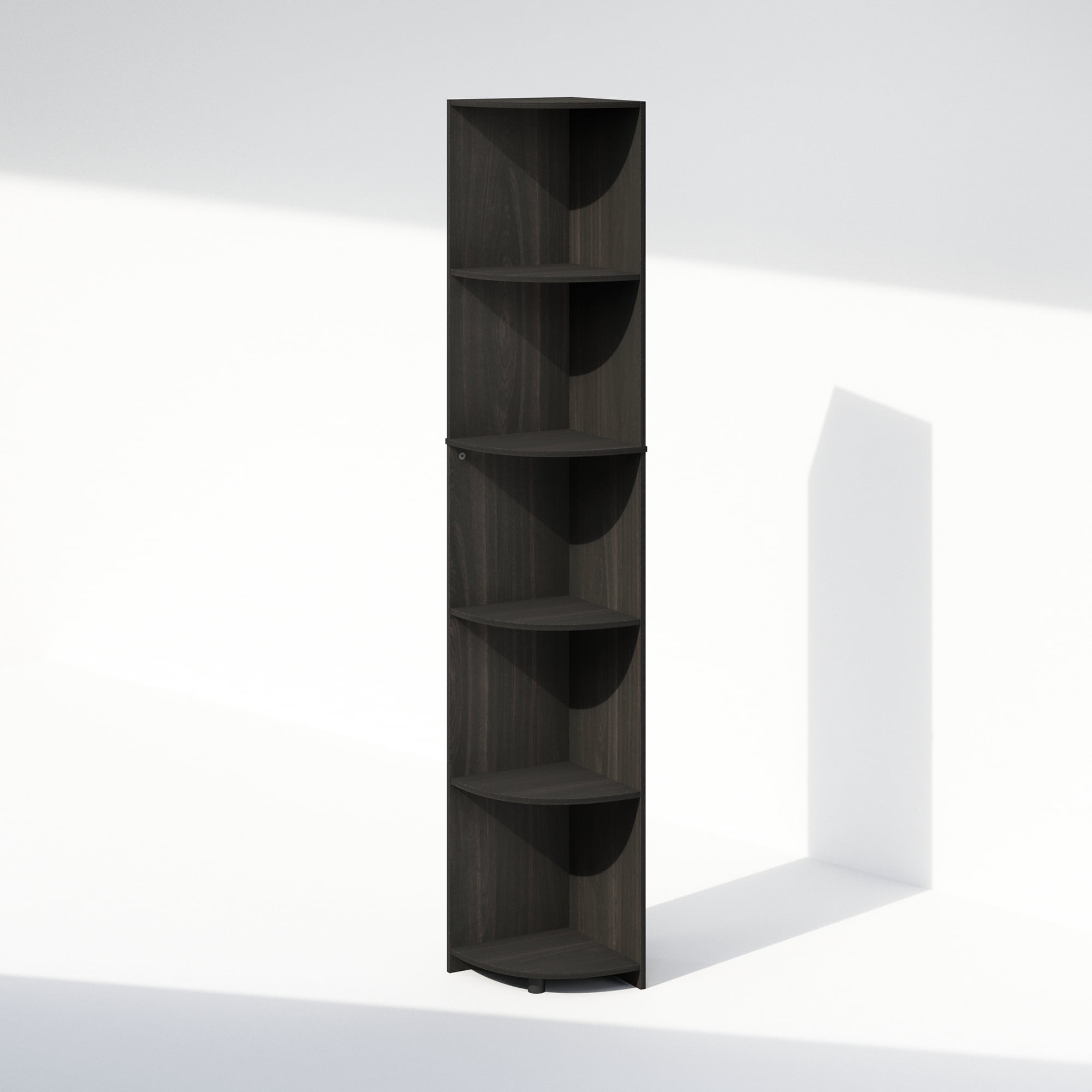 Furinno Basic 5-Tier Corner Multipurpose Standing Shelf, Espresso