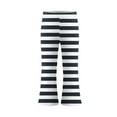 thumbnail image 5 of Xyxonk Leggings for Girls Casual Leggings Comfort High Waist Bell Bottom Pants Stretchy Bootcut Striped Yoga Pants 2-13 Years Black, 5 of 5