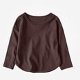 thumbnail image 3 of DJDLJWCJ Kids Boys Cotton Long Sleeve Tee Crewneck Loose Fit Basic Tees Tops Stretch Soft Comfortable Shirts Coffee Size 2T, 3 of 9