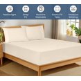 thumbnail image 3 of Royale Linens 100% Organic Cotton Fitted Sheet - Percale Weave - Super Soft Deep Pocket Bottom Sheets - Cream Elastic Sheet Twin XL Size - Twin XL Fitted Sheets Only - (39"x80"+15", Cream), 3 of 9
