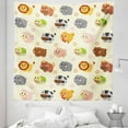 thumbnail image 1 of Cartoon Tapestry, Animals with Simplistic Art Design Lion Bear Bunny Cow with Flowers, Fabric Wall Hanging Decor for Bedroom Living Room Dorm, 5 Sizes, Multicolor, by Ambesonne, 1 of 1
