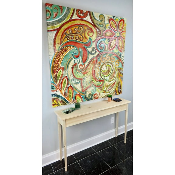 Unfinished Pine Shaker Console Sofa Wall Table With Tapered Legs-46" long x 11.25" deep x 30" tall