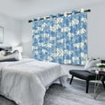 thumbnail image 4 of Blue Floral Curtains,Rustic Style Blackout Window Drapes for Bedroom Living Room 2 Panel Sets,52x84 Inch, 4 of 6
