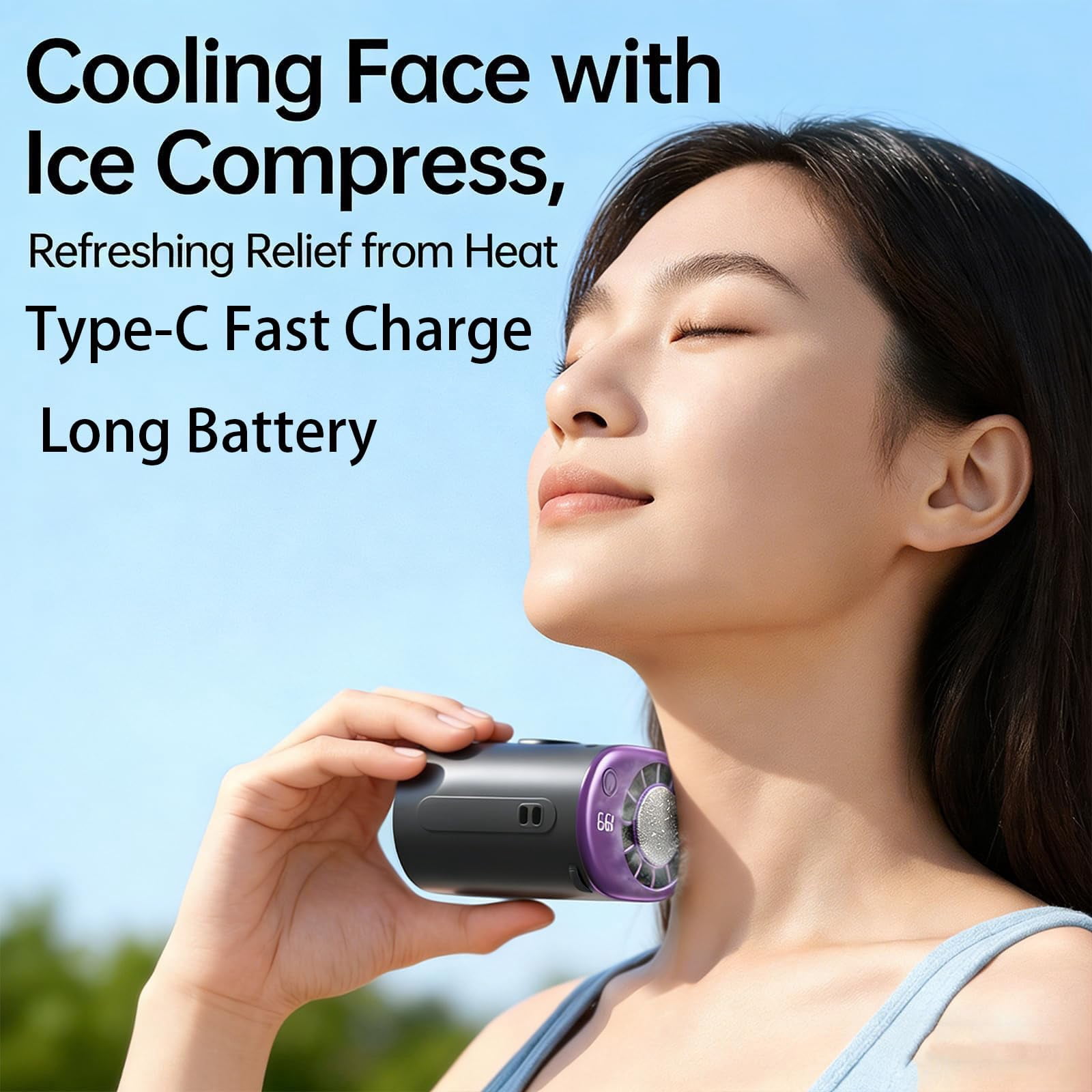 Car Clip on Air Conditioner Fan with LED Display, Quiet Rechargeable Clip Fan, 360° Rotation Adjustable 199 Speeds, Portable Cooling System for Car Seat Office Camping