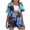 #161-Blue, variant on Roncen Women's 2 Piece Hawaiian Vacation Outfits Tropical Print Short Sleeve Shirts and Shorts Beach Sets Resort Wear